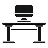 Work computer icon simple vector. Office sit vector