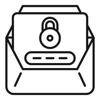 Mail lock icon outline vector. Screen reset vector