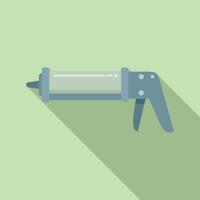 Building silicone caulk gun icon flat vector. Sealant tube vector