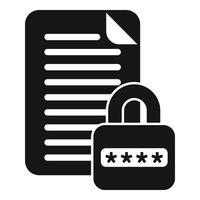 Document password protection icon simple vector. Personal mobile vector