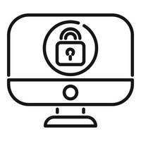 Computer SSL certificate icon outline vector. Safe data vector