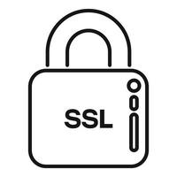 ssl certificado candado icono contorno vector. red seguridad vector