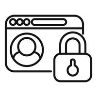 Web password protection icon outline vector. Personal mobile vector