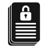 Lock document icon simple vector. Cyber account vector