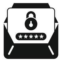 Mail lock icon simple vector. Screen reset vector