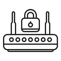 Wifi router password protection icon outline vector. Login mobile vector