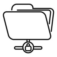 Network folder password protection icon outline vector. Personal login vector