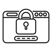 Secured web icon outline vector. Cyber forgot vector