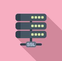 SSL certificate server icon flat vector. Network security vector