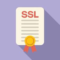 digital ssl certificado icono plano vector. seguro sitio web vector