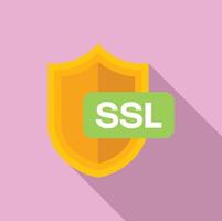 ssl certificado proteger icono plano vector. seguro datos vector