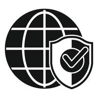 Global SSL certificate icon simple vector. Safe data vector