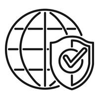 global ssl certificado icono contorno vector. seguro datos vector