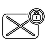Mail message password protection icon outline vector. Service log vector
