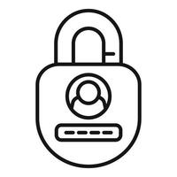 Account password protection icon outline vector. Personal laptop vector