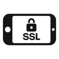 teléfono inteligente ssl certificado icono sencillo vector. la seguridad red vector