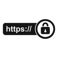 web ssl certificado icono sencillo vector. seguro datos vector