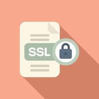 Secured SSL certificate icon flat vector. Web data vector