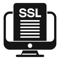 en línea ssl certificado icono sencillo vector. web datos vector