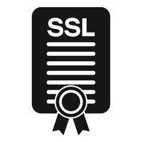 digital ssl certificado icono sencillo vector. seguro sitio web vector