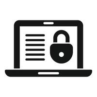 Laptop SSL certificate icon simple vector. Safety design vector