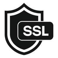 ssl certificado proteger icono sencillo vector. seguro datos vector