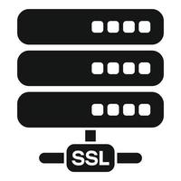 ssl certificado servidor icono sencillo vector. red seguridad vector