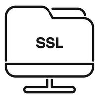 Folder SSL certificate icon outline vector. Security data vector