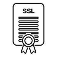 digital ssl certificado icono contorno vector. seguro sitio web vector