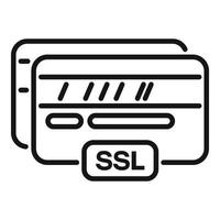 crédito tarjeta ssl certificado icono contorno vector. web seguro vector