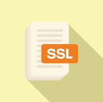 SSL certificate icon flat vector. Web data vector