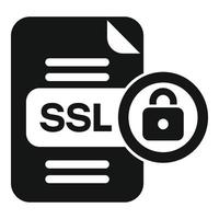 asegurado ssl certificado icono sencillo vector. web datos vector