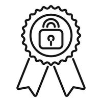 Emblem SSL certificate icon outline vector. Web secure vector