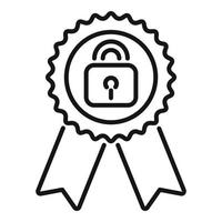 emblema ssl certificado icono contorno vector. web seguro vector