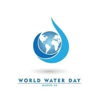 world water day background , greeting card or poster for campaign save water.  Save the water vector