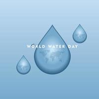 world water day background , greeting card or poster for campaign save water.  Save the water vector