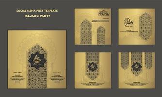 Set of social media post template for ramadan kareem and Good for and good for another islamic party vector