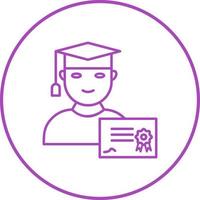 icono de vector de diploma de recepción único