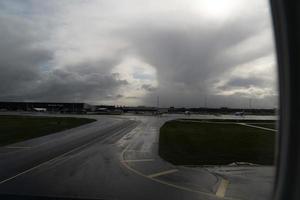 AMSTERDAM, NETHERLAND - FEBRUARY 26 2020 - Schipol airport aerial view panorama photo