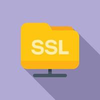 Folder SSL certificate icon flat vector. Security data vector