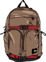 Brown travel backpack vector design