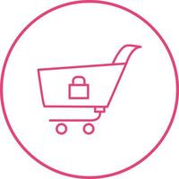 Unique Locked Cart Vector Icon