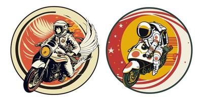 vintage astronaut on Universal Japanese Motorcycles shirt vector