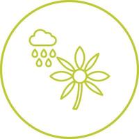 Flower with rain Vector Icon