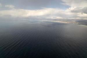 Genoa Italy coast line aerial view photo