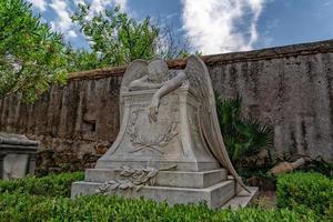 Fallen angel tomb grave in Rome Acatholic cemetery photo