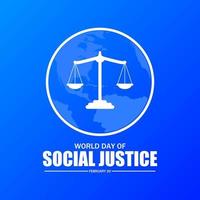 World day of Social Justice template. Vector illustration. Suitable for Poster, Banners, campaign and greeting card.