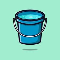 Bucket vector icon illustration. Bathroom object concept isolated vector. Flat design