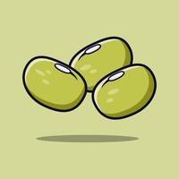Mung beans vector icon illustration. Nuts icon isolated vector. Flat design