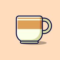 Coffee cup vector icon illustration. Beverage container icon isolated vector. Flat design